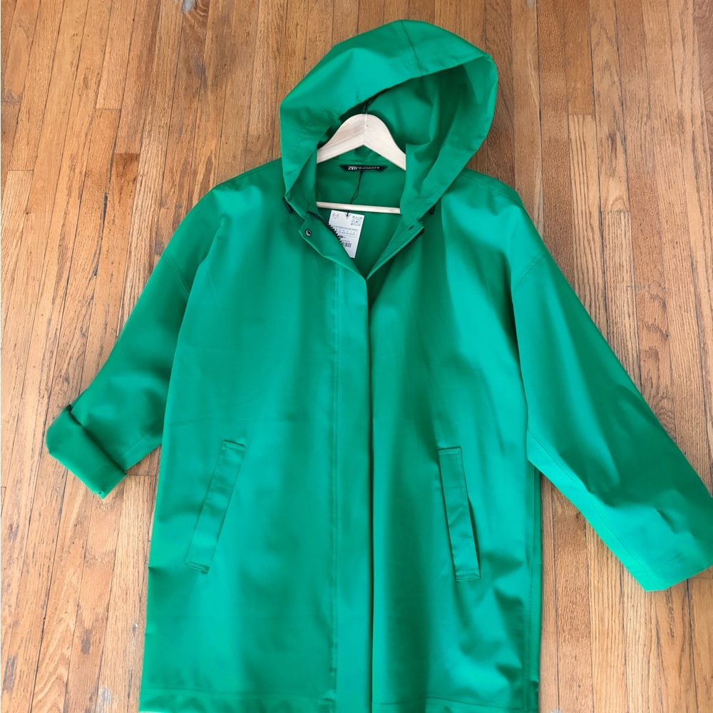 Zara Vibrant Green Zip-Up Jacket